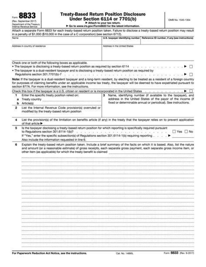 Can I file Form 8833 online?