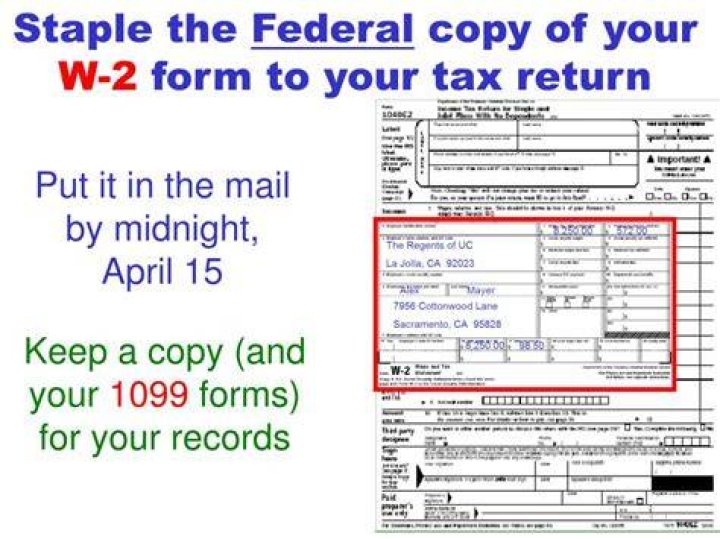 Do you have to attach a copy of your W-2 to your tax return when you file by mail?