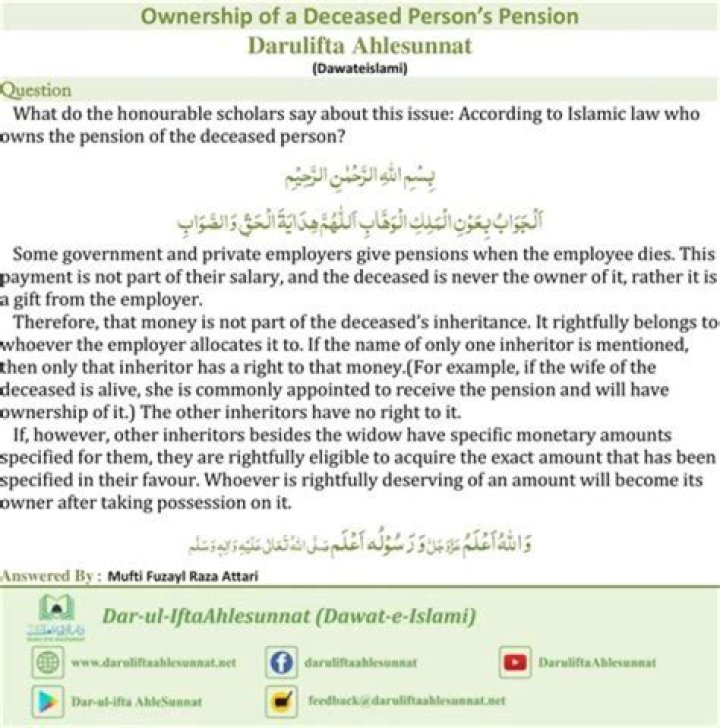 How do I claim a deceased persons pension?