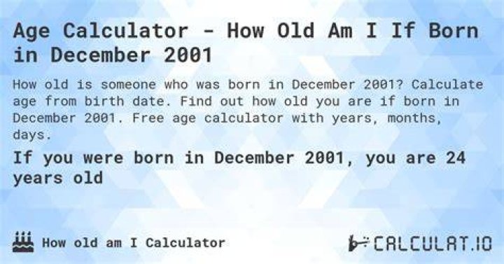 How old will I be if I was born December 18 2001?