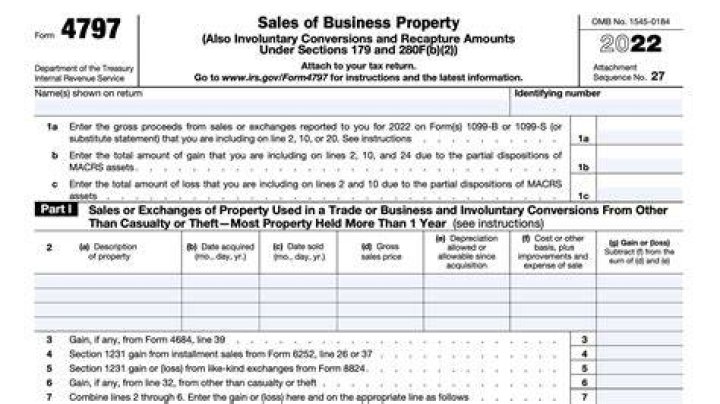What is the 4797 form used for?
