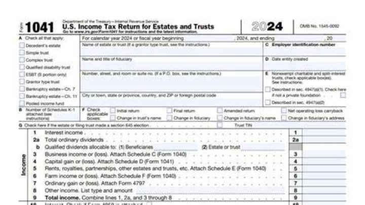 What kind of income is reported on Form 1041?