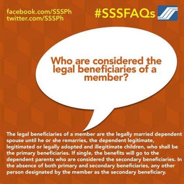 Who are considered as the legal beneficiaries of an SSS member?